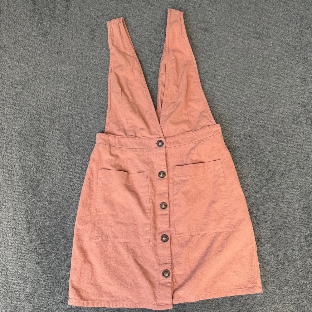 Sienna‎ Sky Women Pink Cotton Button Front Overall Pinafore Dress Size S